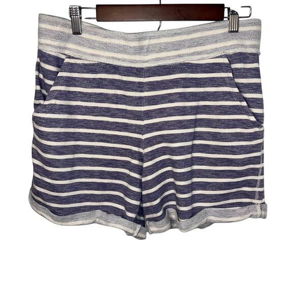 Mossimo Women’s sz L Striped Knit Hidden Drawstring Waist Pocketed Stretch Short - Picture 1 of 7